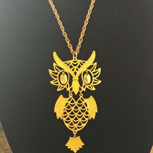 Vintage Owl Pendant Necklace